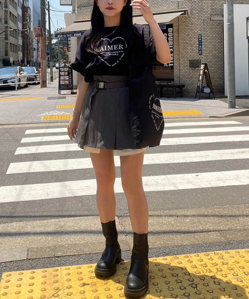 one after another NICE CLAUP(ワンアフターアナザーナイスクラップ)の「オーバーサイズアソートTシャツ(Tシャツ/カットソー・レディース・ラベンダー/ピンク/ベージュ/ブラック・FREE)」の11枚目の写真