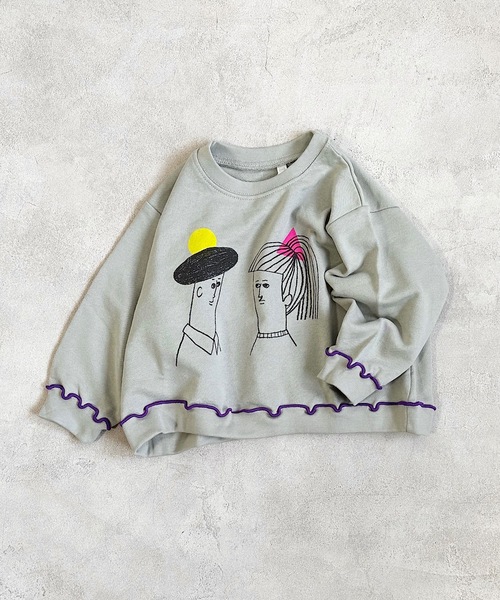 HOGAN RANCH WEAR(ホーガンランチウエア)の「マエウシロプリントトレーナー/前後プリント(80~130cm)(スウェット・キッズ・グレー/ブラック/オレンジ/グリーン/オフホワイト/パープル・110/95/90/120/130/80/100)」の4枚目の写真