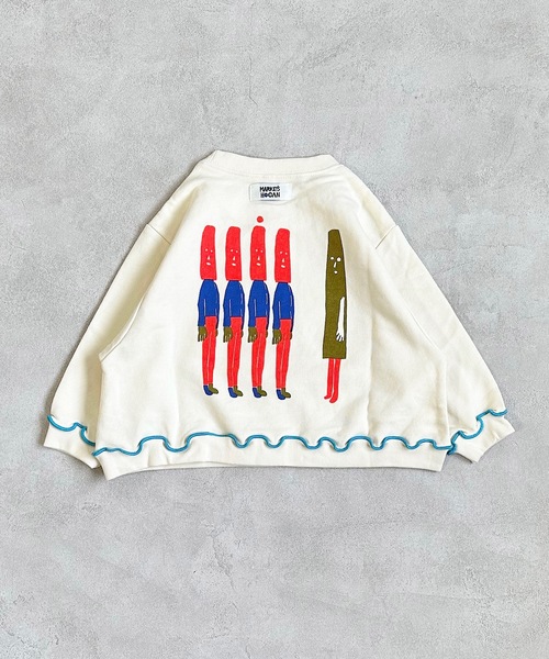 HOGAN RANCH WEAR(ホーガンランチウエア)の「マエウシロプリントトレーナー/前後プリント(80~130cm)(スウェット・キッズ・グレー/ブラック/オレンジ/グリーン/オフホワイト/パープル・110/95/90/120/130/80/100)」の7枚目の写真