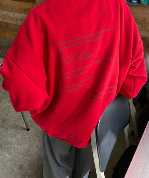 Chillfar(チルファー)の「アソートバックプリントスウェット(スウェット・レディース・ブラック/ホワイト系/アイボリー系2/アイボリー系3/アイボリー系4/アイボリー系/グレー/ネイビー系/グレー系/ネイビー系2/ホワイト/アイボリー系1/ネイビー系1/グリーン/レッド/ピンク/オートミール/ネイビー/ブラック系・FREE)」の19枚目の写真