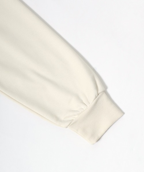 CONVERSE（コンバース）の「CONVERSE/コンバース スウェード ワンポイントロゴ刺繍 ハーフジップ プルオーバースウェットトレーナー トップス レディース メンズ（スウェット・メンズ・ベージュ/チャコール/ブラウン/ホワイト/サックスブルー/グレー・M/L/LL）」の16枚目の写真