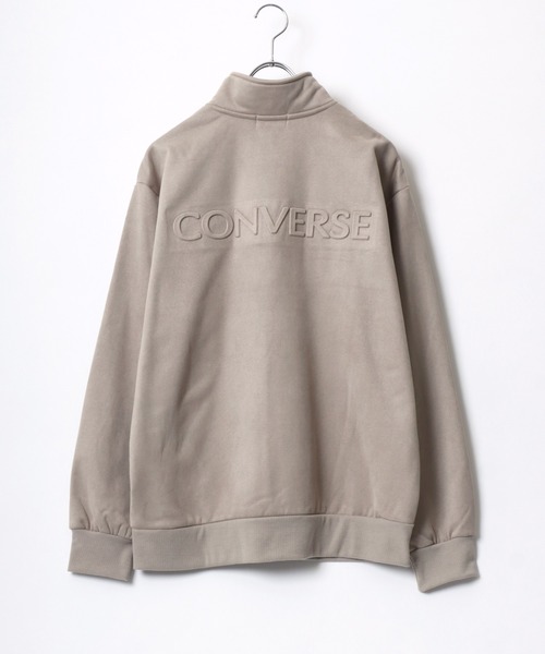 CONVERSE（コンバース）の「CONVERSE/コンバース スウェード ワンポイントロゴ刺繍 ハーフジップ プルオーバースウェットトレーナー トップス レディース メンズ（スウェット・メンズ・ベージュ/チャコール/ブラウン/ホワイト/サックスブルー/グレー・M/L/LL）」の21枚目の写真
