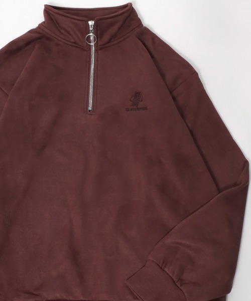 CONVERSE（コンバース）の「CONVERSE/コンバース スウェード ワンポイントロゴ刺繍 ハーフジップ プルオーバースウェットトレーナー トップス レディース メンズ（スウェット・メンズ・ベージュ/チャコール/ブラウン/ホワイト/サックスブルー/グレー・M/L/LL）」の11枚目の写真