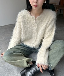 feepur | 【ハンドウォッシャブル】ウール混シャギーショートカーディガン(カーディガン/ボレロ)