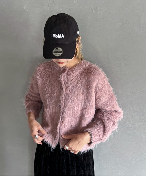 feepur（フェピュール）の「【ハンドウォッシャブル】ウール混シャギーショートカーディガン（カーディガン/ボレロ・レディース・グレー/ブルー/ブラック/オフホワイト/ピンクベージュ・MEDIUM）」の12枚目の写真