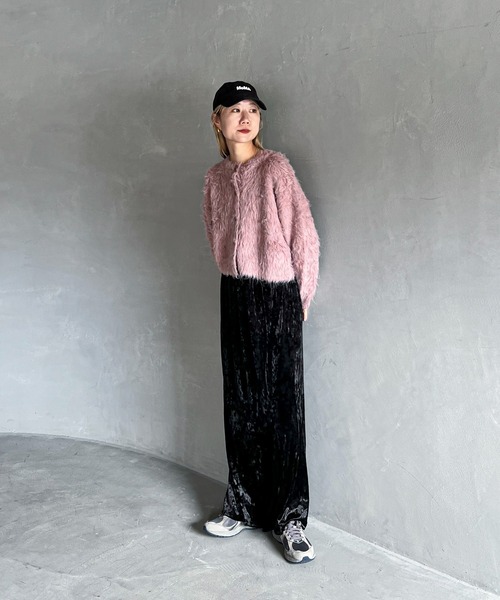 feepur（フェピュール）の「【ハンドウォッシャブル】ウール混シャギーショートカーディガン（カーディガン/ボレロ・レディース・グレー/ブルー/ブラック/オフホワイト/ピンクベージュ・MEDIUM）」の15枚目の写真