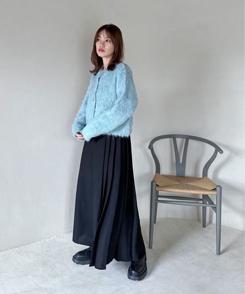 feepur（フェピュール）の「【ハンドウォッシャブル】ウール混シャギーショートカーディガン（カーディガン/ボレロ・レディース・グレー/ブルー/ブラック/オフホワイト/ピンクベージュ・MEDIUM）」の19枚目の写真