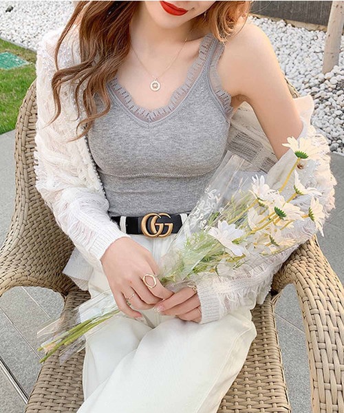 NANEA(ナネア)の「カップ付き レースキャミソール(キャミソール・レディース・ベージュ/ブラック/グレー/ブルー/オレンジ/モカ・フリー)」の14枚目の写真