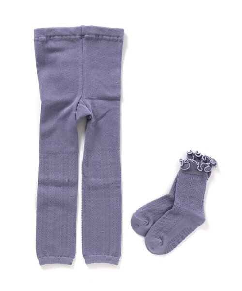 apres les cours（アプレレクール）の「メロウソックス&レギンスセット（レギンス/スパッツ・キッズ・アイボリー/レンガ/ブルー/ブラック・90/100/110/140/120）」の4枚目の写真