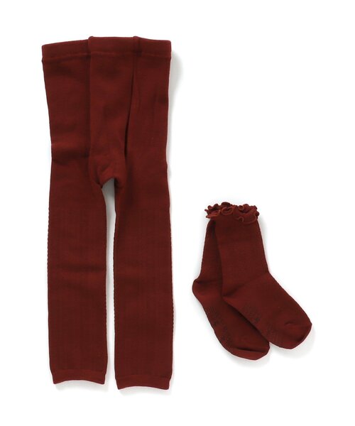 apres les cours（アプレレクール）の「メロウソックス&レギンスセット（レギンス/スパッツ・キッズ・アイボリー/レンガ/ブルー/ブラック・90/100/110/140/120）」の16枚目の写真