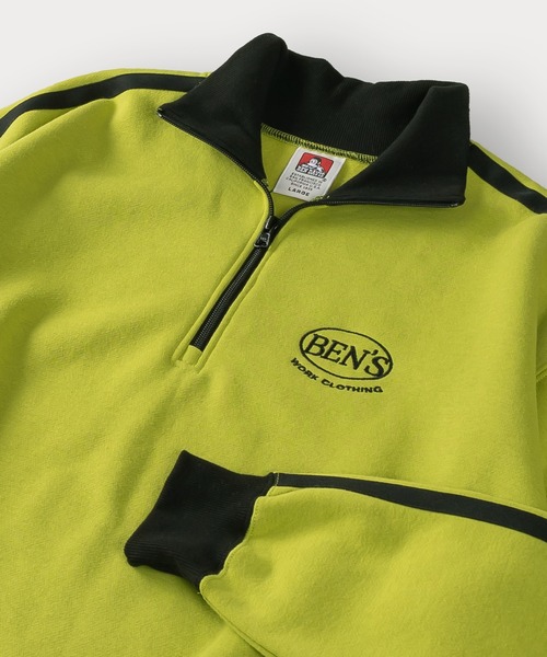 BEN DAVIS(ベンデイビス)の「【BENDAVIS/ベンデイビス】RIB NECK HALF ZIP SWEAT リブハイネックハーフジップスウェット/トラックジャケット/ビッグシルエット/裏起毛(スウェット・メンズ・オレンジ/ブルー/オフホワイト/ブラック/グリーン・M/L/XL)」の3枚目の写真