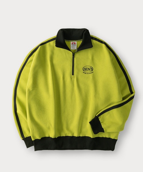 BEN DAVIS(ベンデイビス)の「【BENDAVIS/ベンデイビス】RIB NECK HALF ZIP SWEAT リブハイネックハーフジップスウェット/トラックジャケット/ビッグシルエット/裏起毛(スウェット・メンズ・オレンジ/ブルー/オフホワイト/ブラック/グリーン・M/L/XL)」の8枚目の写真