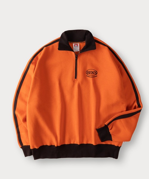 BEN DAVIS(ベンデイビス)の「【BENDAVIS/ベンデイビス】RIB NECK HALF ZIP SWEAT リブハイネックハーフジップスウェット/トラックジャケット/ビッグシルエット/裏起毛(スウェット・メンズ・オレンジ/ブルー/オフホワイト/ブラック/グリーン・M/L/XL)」の9枚目の写真
