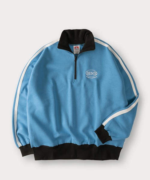 BEN DAVIS(ベンデイビス)の「【BENDAVIS/ベンデイビス】RIB NECK HALF ZIP SWEAT リブハイネックハーフジップスウェット/トラックジャケット/ビッグシルエット/裏起毛(スウェット・メンズ・オレンジ/ブルー/オフホワイト/ブラック/グリーン・M/L/XL)」の10枚目の写真