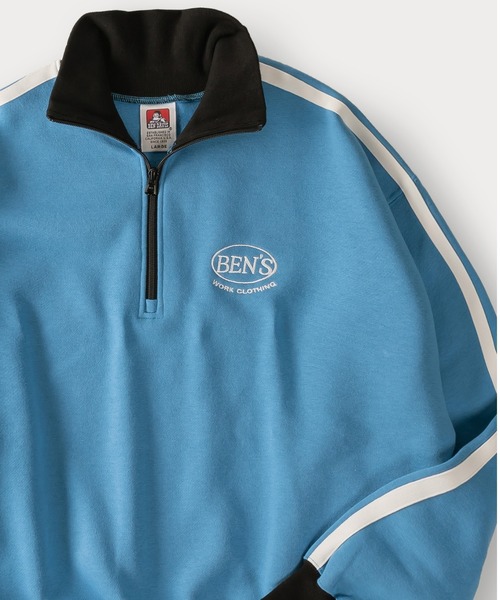BEN DAVIS(ベンデイビス)の「【BENDAVIS/ベンデイビス】RIB NECK HALF ZIP SWEAT リブハイネックハーフジップスウェット/トラックジャケット/ビッグシルエット/裏起毛(スウェット・メンズ・オレンジ/ブルー/オフホワイト/ブラック/グリーン・M/L/XL)」の22枚目の写真
