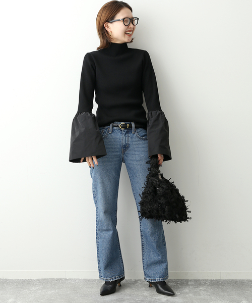 SLOBE IENA(スローブイエナ)の「SLOBE IENA ツイードトートバッグ(クラッチバッグ・レディース・ブラック・FREE)」の4枚目の写真