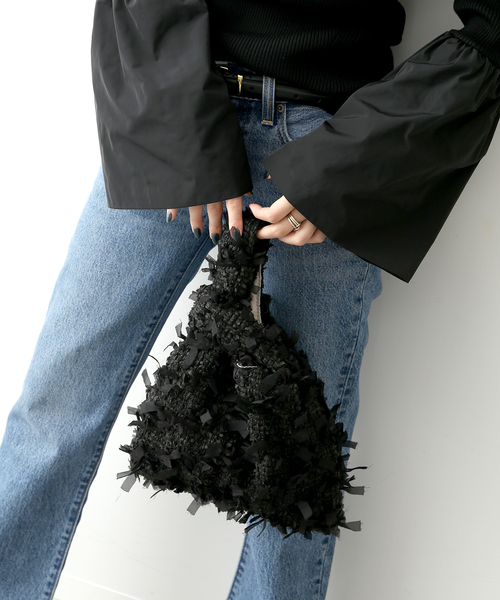 SLOBE IENA(スローブイエナ)の「SLOBE IENA ツイードトートバッグ(クラッチバッグ・レディース・ブラック・FREE)」の5枚目の写真