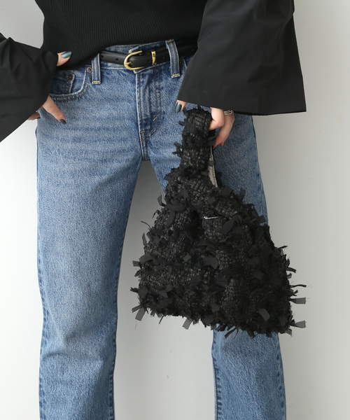 SLOBE IENA(スローブイエナ)の「SLOBE IENA ツイードトートバッグ(クラッチバッグ・レディース・ブラック・FREE)」の6枚目の写真