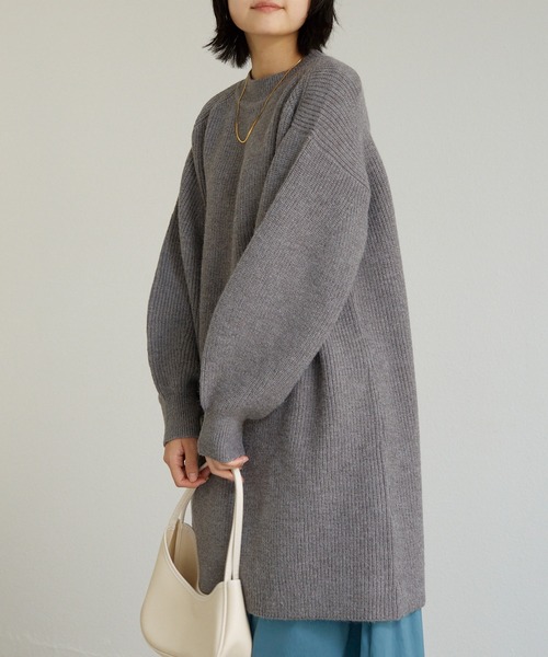 LAVEANGE（ラビアンジェ）の「畦編みニットチュニック（チュニック・レディース・ブラック/グレー/ベージュ・M/3L/LL）」の15枚目の写真