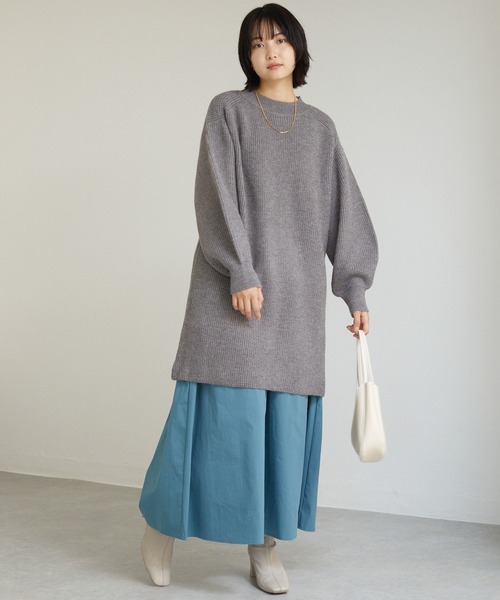 LAVEANGE（ラビアンジェ）の「畦編みニットチュニック（チュニック・レディース・ブラック/グレー/ベージュ・M/3L/LL）」の18枚目の写真