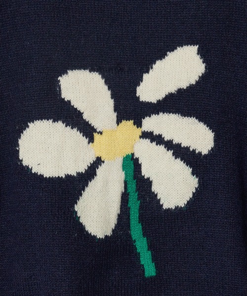 ROOPTOKYO（ループトウキョウ）の「フラワージャガードニット（ニット/セーター・レディース・ネイビー/ホワイト・FREE）」の8枚目の写真
