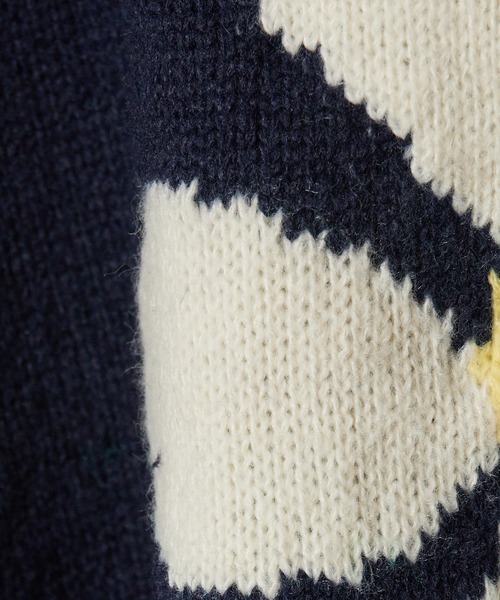 ROOPTOKYO（ループトウキョウ）の「フラワージャガードニット（ニット/セーター・レディース・ネイビー/ホワイト・FREE）」の6枚目の写真