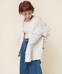 J2079 リネンブラッシュツイルワークジャケット