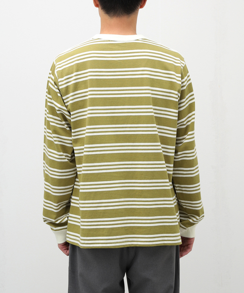 JOURNAL STANDARD relume（ジャーナルスタンダード　レリューム）の「Relume Jeans マルチボーダーロングスリーブTシャツ（Tシャツ/カットソー・メンズ・ブラウン/グリーン/ボルドー・MEDIUM/LARGE）」の8枚目の写真