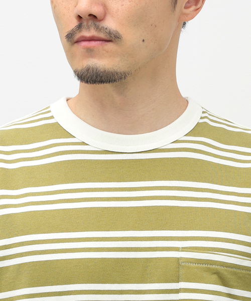 JOURNAL STANDARD relume（ジャーナルスタンダード　レリューム）の「Relume Jeans マルチボーダーロングスリーブTシャツ（Tシャツ/カットソー・メンズ・ブラウン/グリーン/ボルドー・MEDIUM/LARGE）」の6枚目の写真