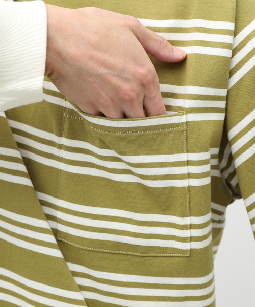 JOURNAL STANDARD relume（ジャーナルスタンダード　レリューム）の「Relume Jeans マルチボーダーロングスリーブTシャツ（Tシャツ/カットソー・メンズ・ブラウン/グリーン/ボルドー・MEDIUM/LARGE）」の17枚目の写真