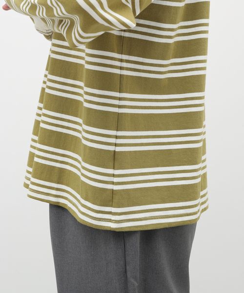 JOURNAL STANDARD relume（ジャーナルスタンダード　レリューム）の「Relume Jeans マルチボーダーロングスリーブTシャツ（Tシャツ/カットソー・メンズ・ブラウン/グリーン/ボルドー・MEDIUM/LARGE）」の15枚目の写真