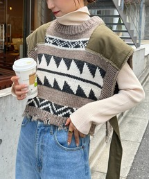 etsinta | 【etsinta/エシンタ】リメイクカウチンベスト(ベスト)