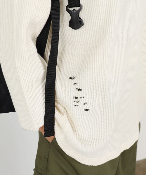 bukht（ブフト）の「bukht/ブフト 3/4 SLEEVE WAFFLE TEE コットンカットソー（Tシャツ/カットソー・メンズ・オフホワイト/ブラック・L/M）」の12枚目の写真