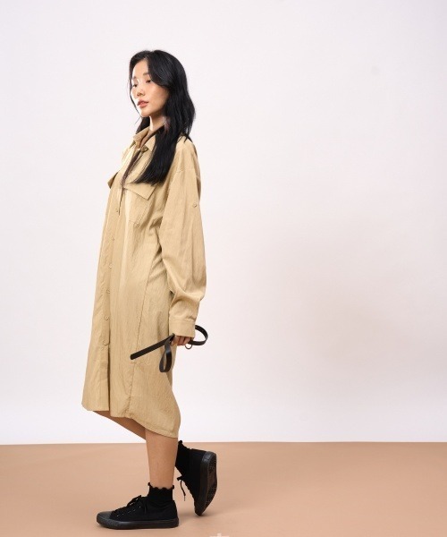 ROCOCO(ロココ)の「ベルト付きサラサラワンピース(シャツ/ブラウス・レディース・ブラウン/レッド/イエロー・M~L)」の11枚目の写真