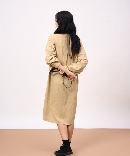 ROCOCO(ロココ)の「ベルト付きサラサラワンピース(シャツ/ブラウス・レディース・ブラウン/レッド/イエロー・M~L)」の14枚目の写真