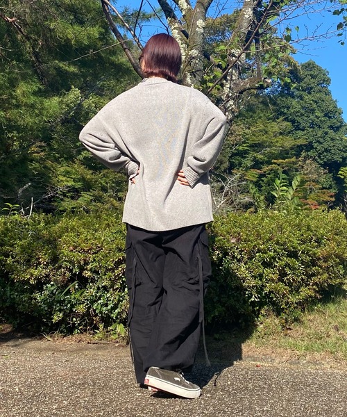 PICSAS（ピクサス）の「【PICSAS】カラーネップニットモックネックプルオーバー（ニット/セーター・レディース・グリーン/ブラック/ブラウン/アッシュグレー/アイボリー/ネイビー/グレイッシュベージュ・M/L）」の19枚目の写真