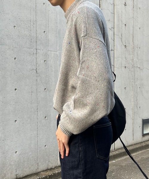 PICSAS（ピクサス）の「【PICSAS】カラーネップニットモックネックプルオーバー（ニット/セーター・レディース・グリーン/ブラック/ブラウン/アッシュグレー/アイボリー/ネイビー/グレイッシュベージュ・M/L）」の20枚目の写真