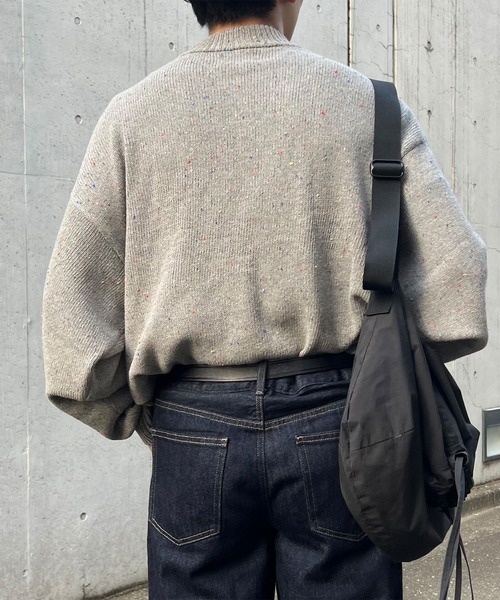 PICSAS（ピクサス）の「【PICSAS】カラーネップニットモックネックプルオーバー（ニット/セーター・レディース・グリーン/ブラック/ブラウン/アッシュグレー/アイボリー/ネイビー/グレイッシュベージュ・M/L）」の21枚目の写真