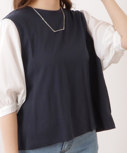 Lace Ladies(レースレディース)の「5分袖フェイクレイヤードドッキングブラウス(シャツ/ブラウス・レディース・ブラック×ホワイト/チェック/ネイビー×ホワイト/グレー・XL/M)」の15枚目の写真