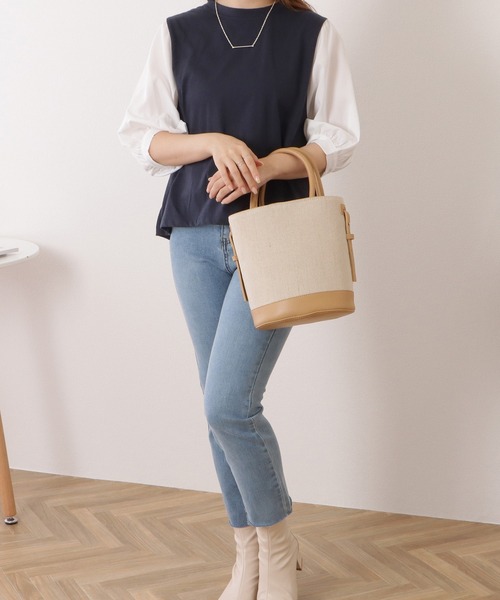 Lace Ladies(レースレディース)の「5分袖フェイクレイヤードドッキングブラウス(シャツ/ブラウス・レディース・ブラック×ホワイト/チェック/ネイビー×ホワイト/グレー・XL/M)」の16枚目の写真