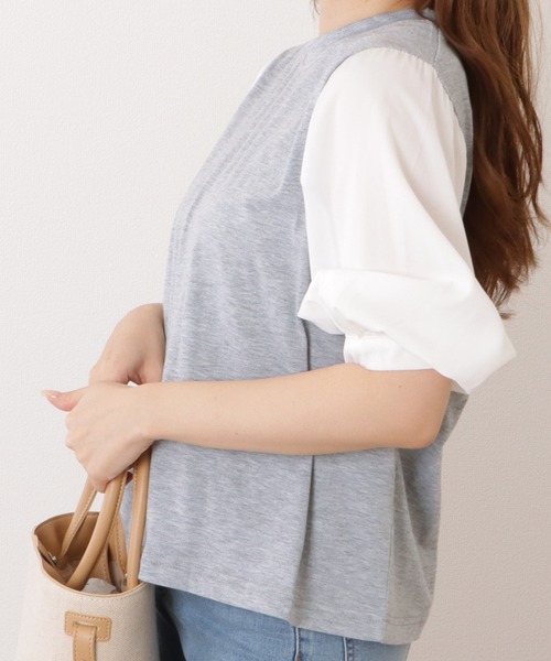 Lace Ladies(レースレディース)の「5分袖フェイクレイヤードドッキングブラウス(シャツ/ブラウス・レディース・ブラック×ホワイト/チェック/ネイビー×ホワイト/グレー・XL/M)」の22枚目の写真