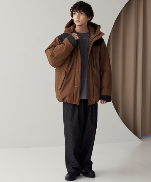 ジャケット・アウター RT-109445 ファンクショナルファブリック オーバーサイズ パネルフード中綿