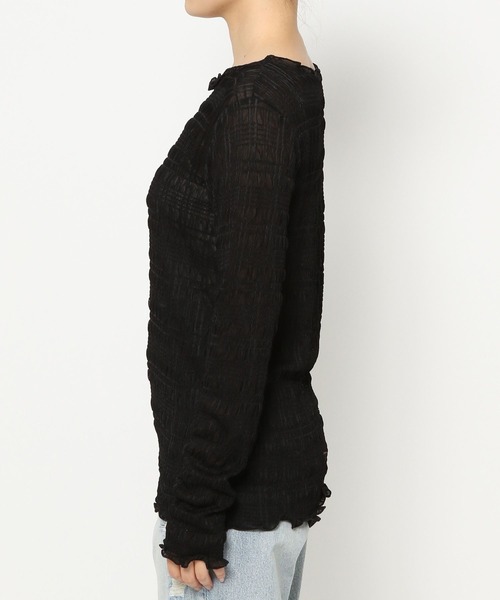 LOWRYS FARM（ローリーズファーム）の「シャーリングプルオーバーＬＳ  991515（Tシャツ/カットソー・レディース・ブラック/ベージュ/アイボリー/カーキ/イエロー/ブルー・FREE）」の14枚目の写真