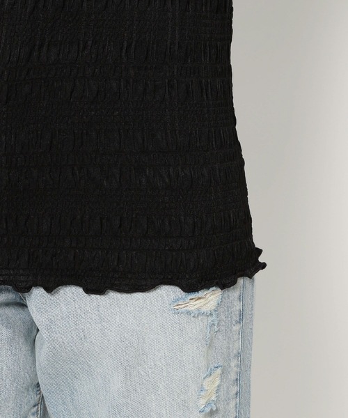 LOWRYS FARM（ローリーズファーム）の「シャーリングプルオーバーＬＳ  991515（Tシャツ/カットソー・レディース・ブラック/ベージュ/アイボリー/カーキ/イエロー/ブルー・FREE）」の11枚目の写真