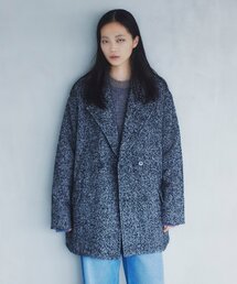 tk.TAKEO KIKUCHI | ◆ツイードミドルピーコート(ピーコート)