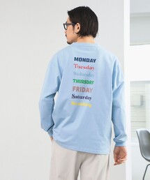 B:MING by BEAMS / ウィーク プリント クルーネック ロング Tシャツ