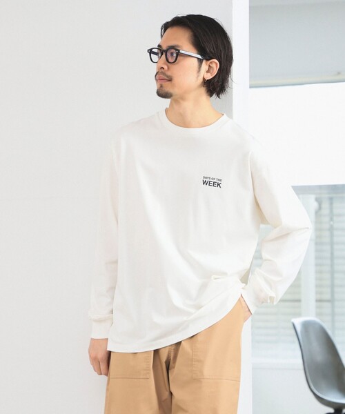 B:MING by BEAMS(ビーミングバイビームス)の「B:MING by BEAMS / ウィーク プリント クルーネック ロング Tシャツ(Tシャツ/カットソー・メンズ・サックスブルー/ベージュ/オフホワイト・LARGE/MEDIUM/SMALL/X-LARGE)」の22枚目の写真