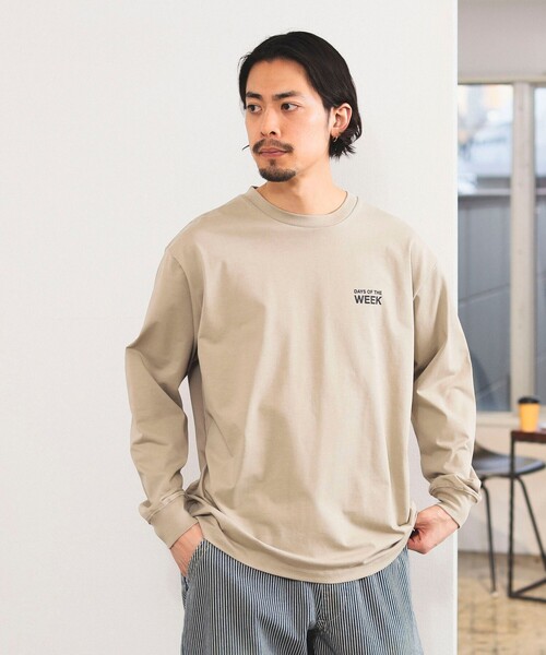 B:MING by BEAMS(ビーミングバイビームス)の「B:MING by BEAMS / ウィーク プリント クルーネック ロング Tシャツ(Tシャツ/カットソー・メンズ・サックスブルー/ベージュ/オフホワイト・LARGE/MEDIUM/SMALL/X-LARGE)」の16枚目の写真