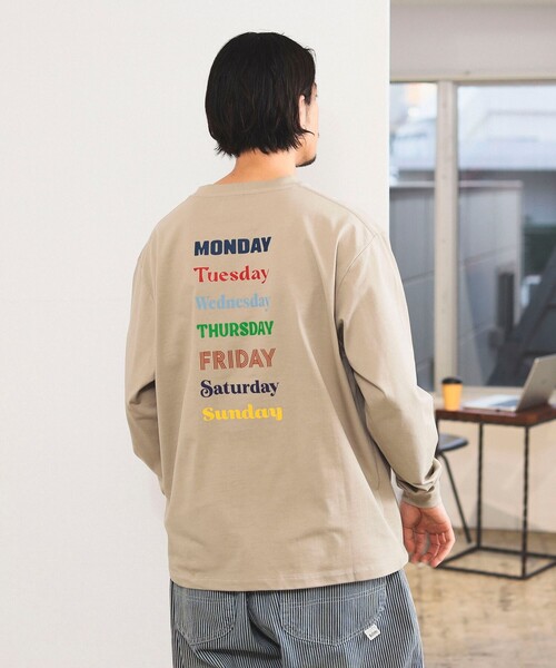 B:MING by BEAMS(ビーミングバイビームス)の「B:MING by BEAMS / ウィーク プリント クルーネック ロング Tシャツ(Tシャツ/カットソー・メンズ・サックスブルー/ベージュ/オフホワイト・LARGE/MEDIUM/SMALL/X-LARGE)」の17枚目の写真