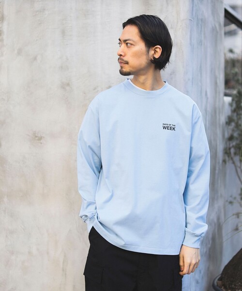 B:MING by BEAMS(ビーミングバイビームス)の「B:MING by BEAMS / ウィーク プリント クルーネック ロング Tシャツ(Tシャツ/カットソー・メンズ・サックスブルー/ベージュ/オフホワイト・LARGE/MEDIUM/SMALL/X-LARGE)」の10枚目の写真